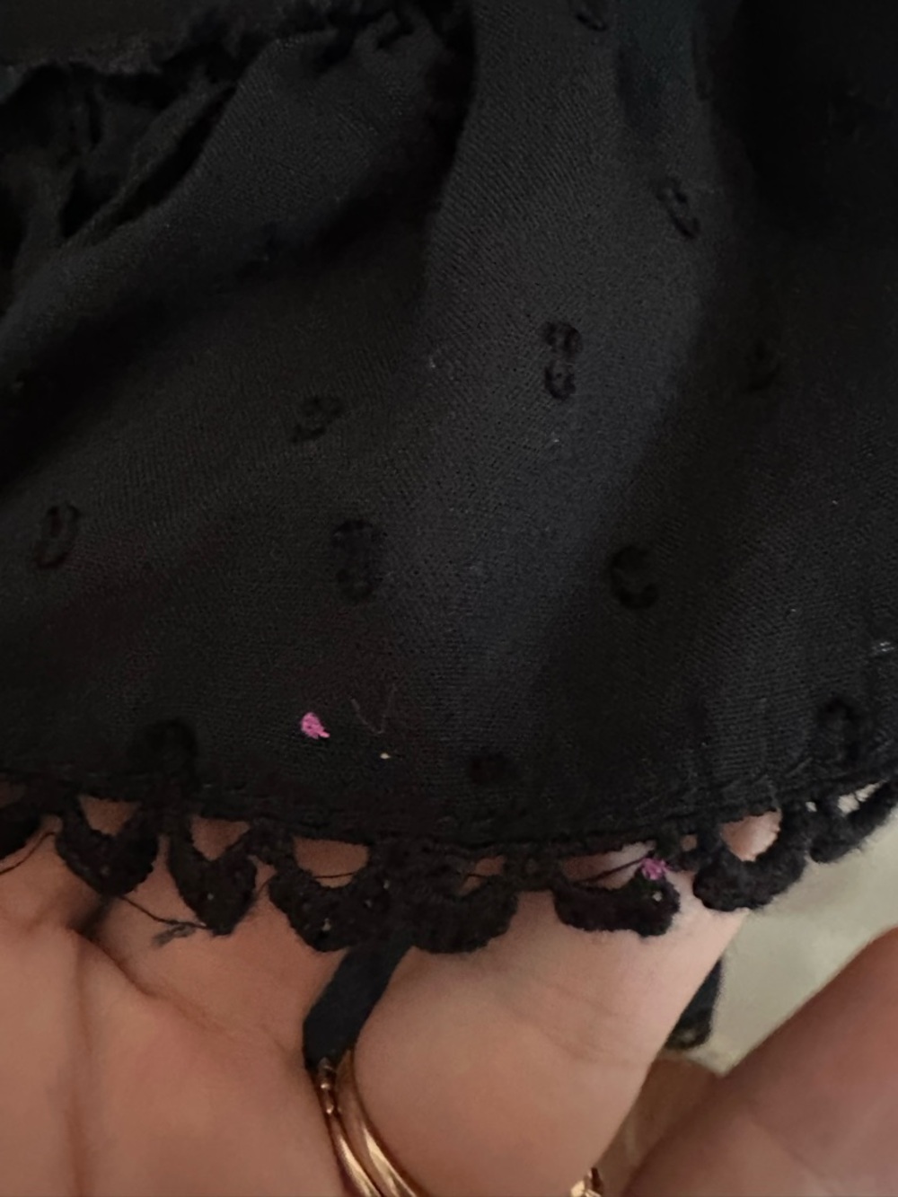 Free People Cruel Intentions Black Off-Shoulder Crochet Waist Mini Dress - Sz 6 - Picture 11 of 11